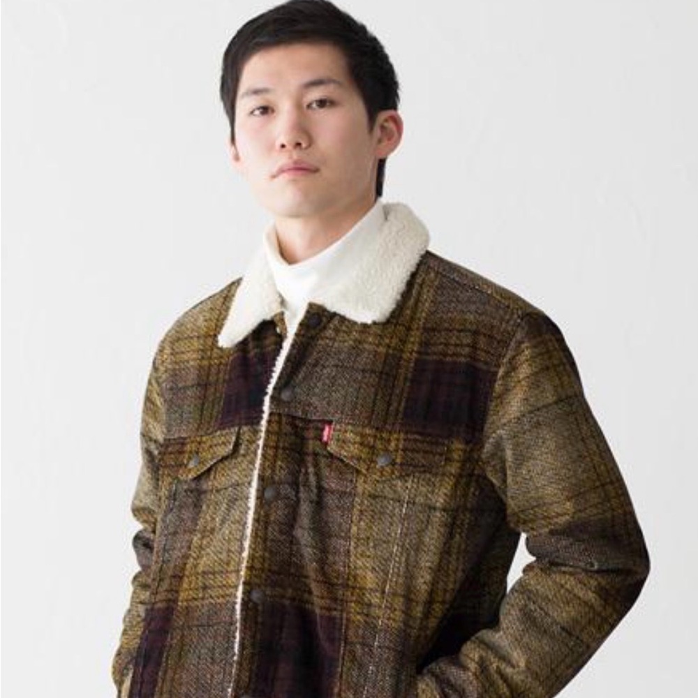 Levi's Men's Dark Brown Plaid Jacket